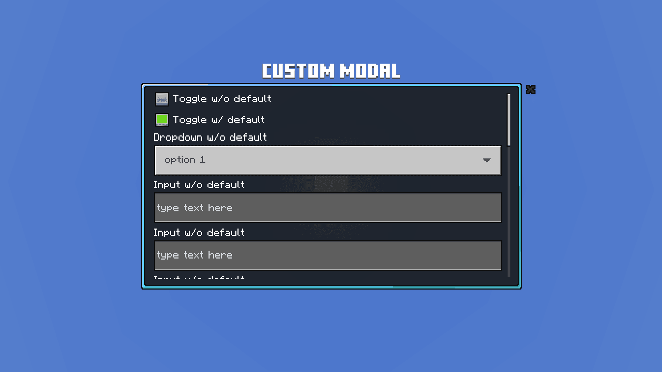 Custom Modal Form