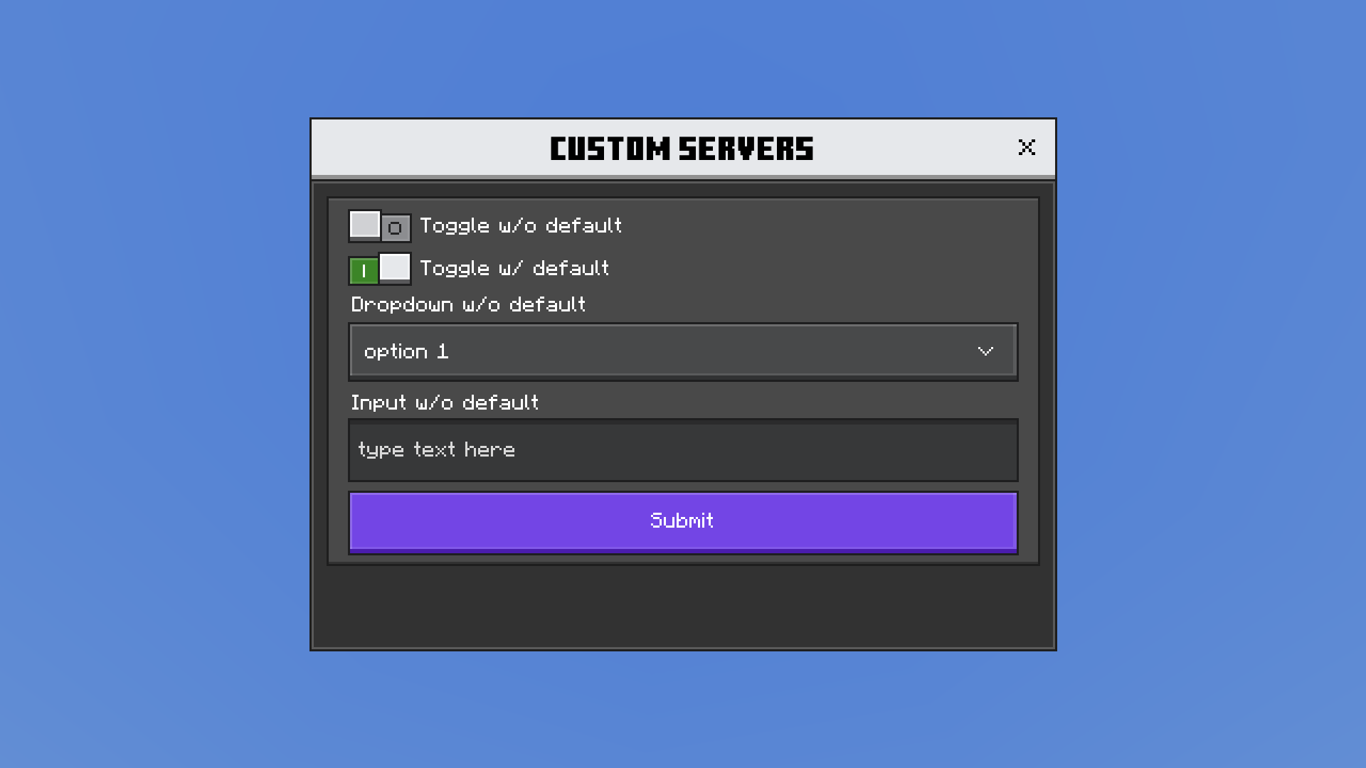 Custom Modal Form