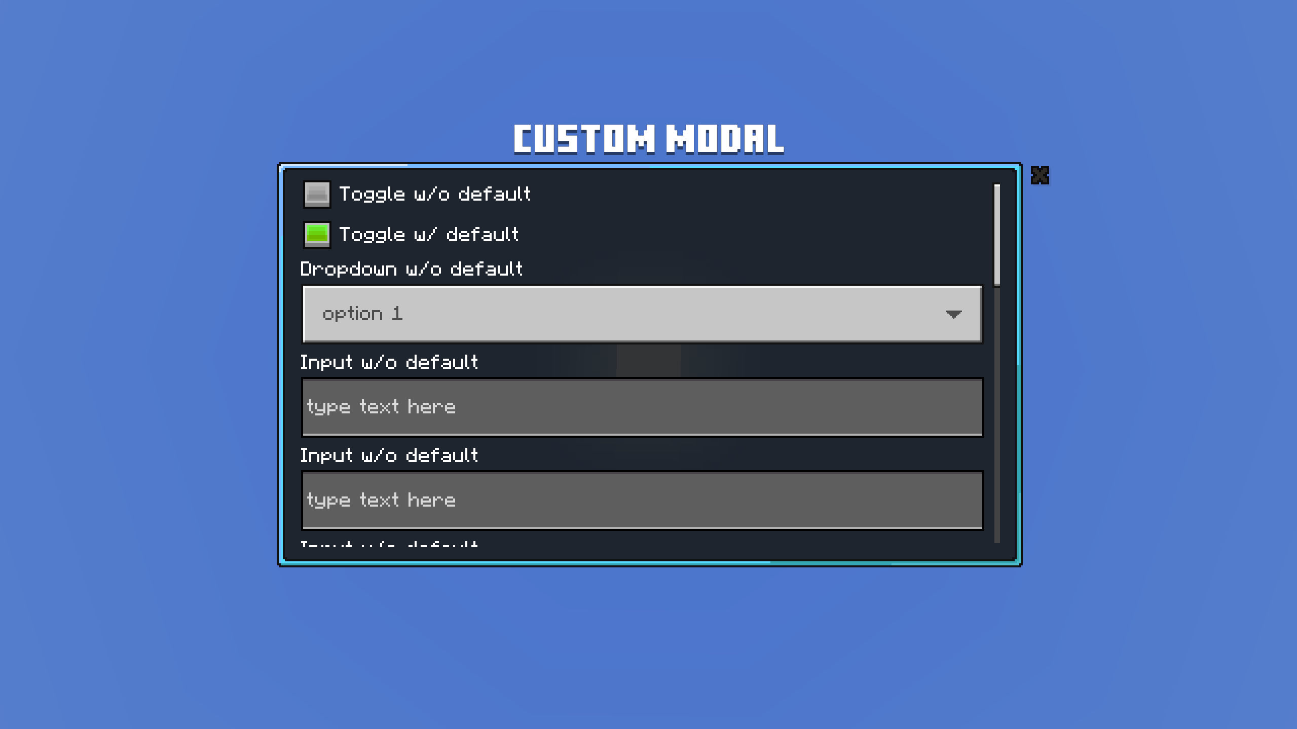 Custom Modal Form